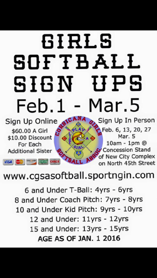 Softball Sign Ups